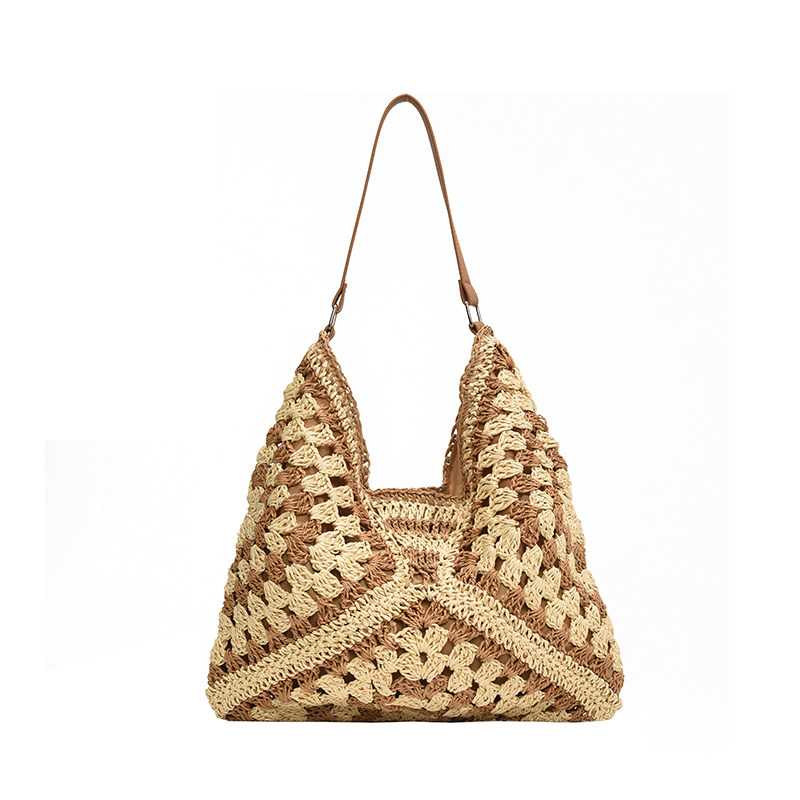 慵懒风编织包包女士2024新款夏季大容量草编包小众设计单肩托特包,淘宝优惠券,粉丝福利购,淘宝优惠卷