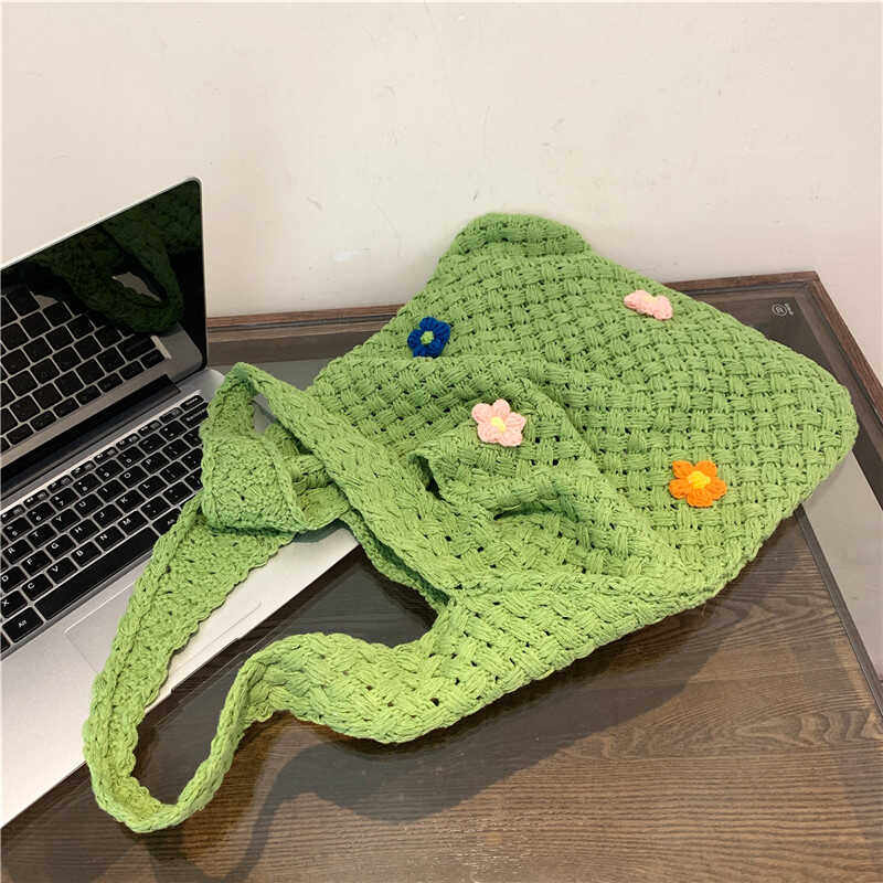 毛线编织大包包2024新款时尚女士针织托特包夏季百搭度假风单肩包,淘宝优惠券,粉丝福利购,淘宝优惠卷