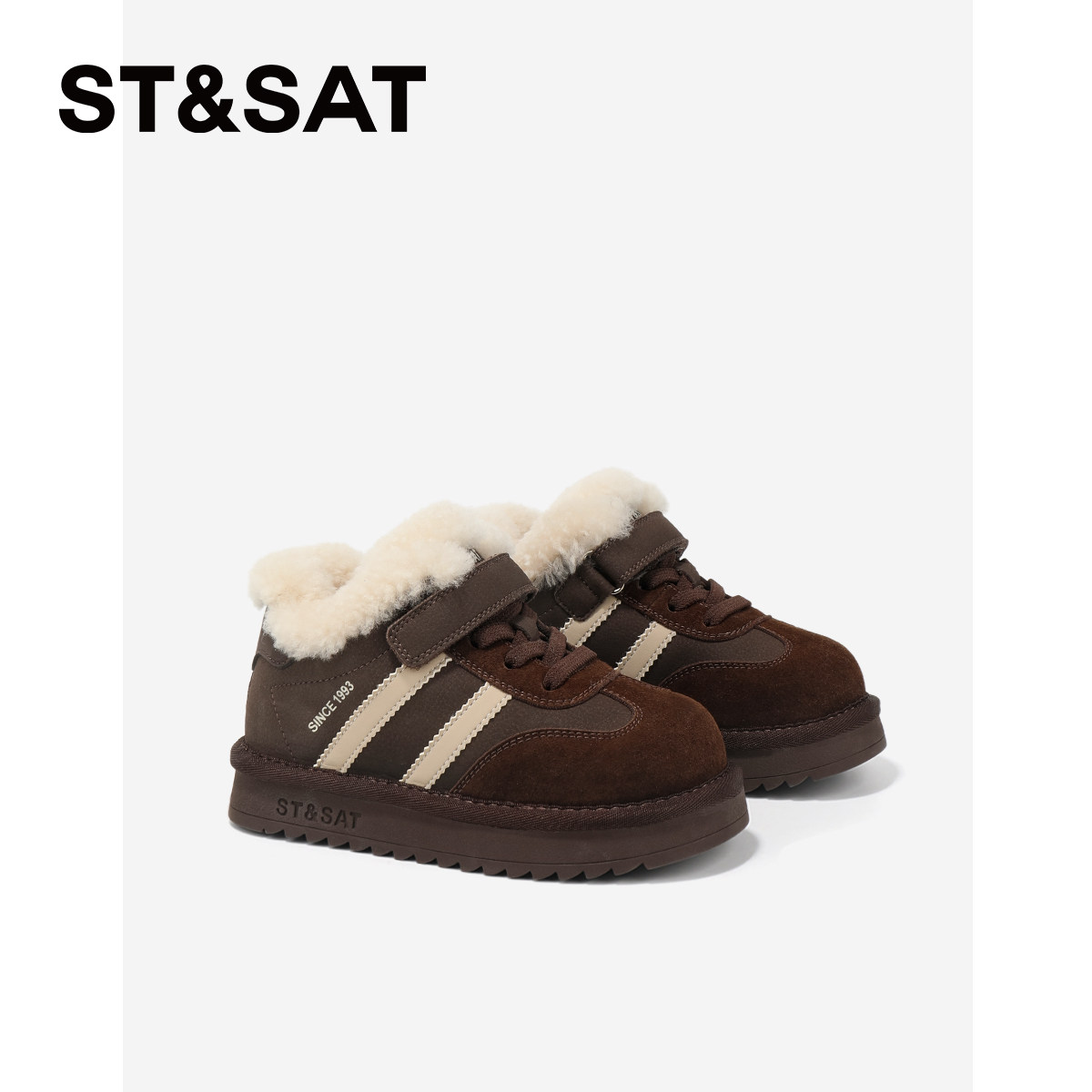 星期六童鞋女童棉鞋冬季新款女孩复古棕色雪地靴中大童保暖勃肯鞋,淘宝优惠券,粉丝福利购,淘宝优惠卷