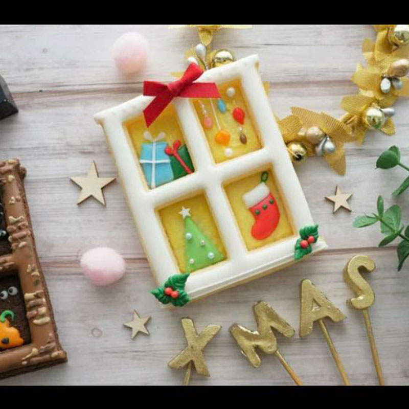 卡通糖霜饼干模具 万圣节圣诞节窗口格子切模曲奇堆叠窗框压模 - 图1