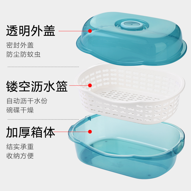 放碗筷收纳盒厨房用品大全神器沥水碗盘收纳架家用厨具置物架碗柜 - 图2