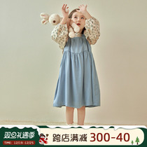 Girls hanging band dress 2023 fall new children trendy sweet and beautiful hanging with skirt baby foreign air casual 100 hitch