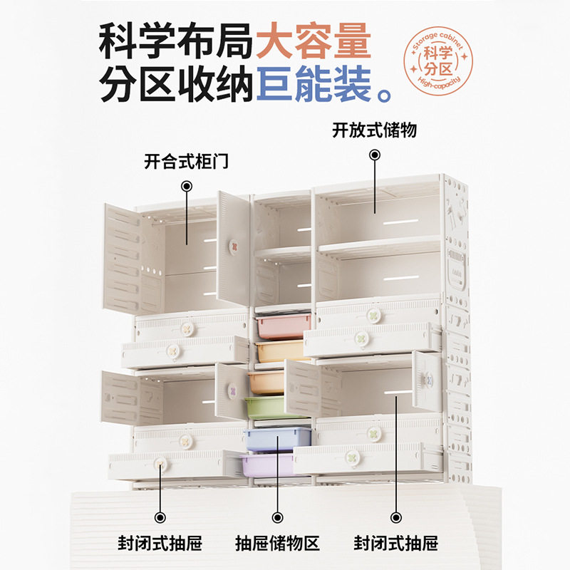 巧乐熊儿童百变DIY收纳柜玩具收纳柜婴儿置物架宝宝分类储物衣柜,淘宝优惠券,粉丝福利购,淘宝优惠卷