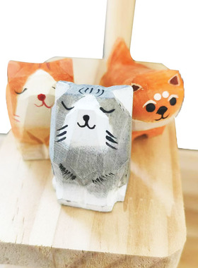 手工木雕摆件批发猫咪老虎豹子公仔办公室桌面创意摆件木雕工艺品