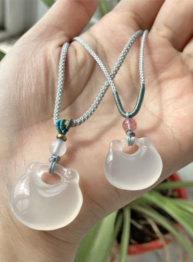 锁包项坠玉髓男女亲子款