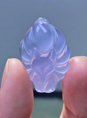 天然紫罗兰玉髓九尾狐狸吊坠