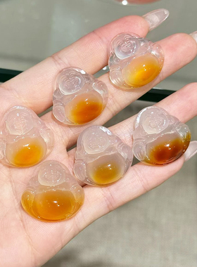 纤纤素手冰透玛瑙一口糖佛吊坠