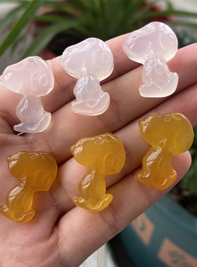 男女玉髓卡通项坠史努比狗狗