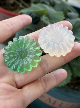 男女玉髓雏菊项坠天然