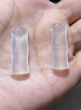 男女玉髓竹节项坠高冰马料