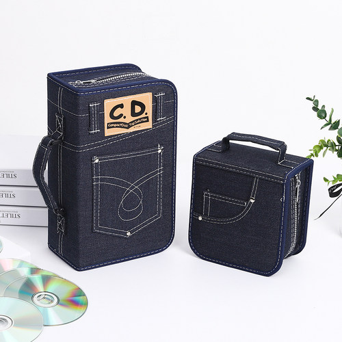 简创大容量CD包加厚牛仔布光盘包碟片盒128片装DVD盒碟片包 - 图1