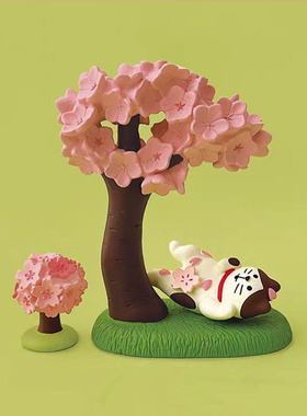 日式猫咪可爱赏花会zakka樱花抹茶办公室桌面装饰品生日礼物