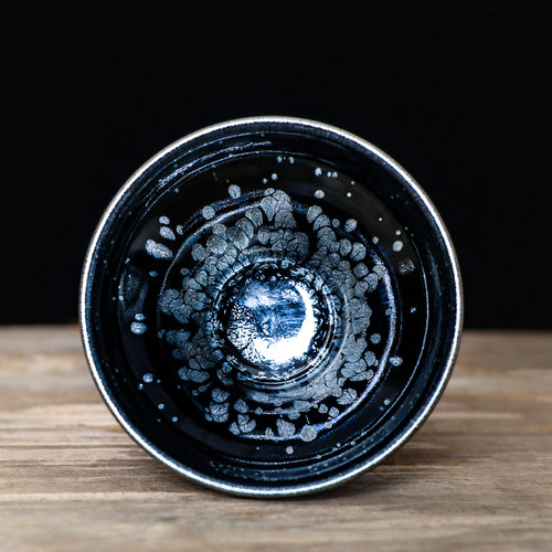 宋风居 名家阙梅娇建盏茶杯主人杯纯手工功夫原矿铁胎天目盏茶具 - 图0