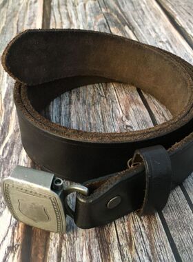复古机车皮带青年真皮腰带全铜带头自动扣正品头层牛皮裤带宽33mm