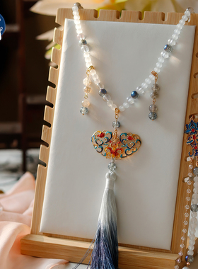 古风璎珞汉服马面裙烧蓝配饰吊坠