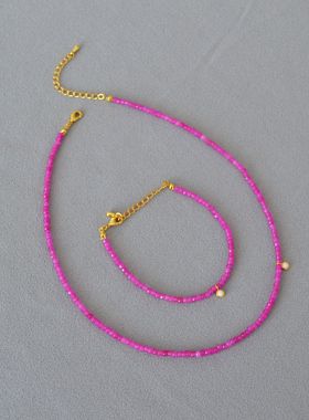 项链欧泊时尚简约小众白色串珠女