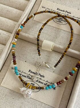 槐序HX【葫芦系列】s925纯银虎眼松石葫芦项链女新中式时尚锁骨链