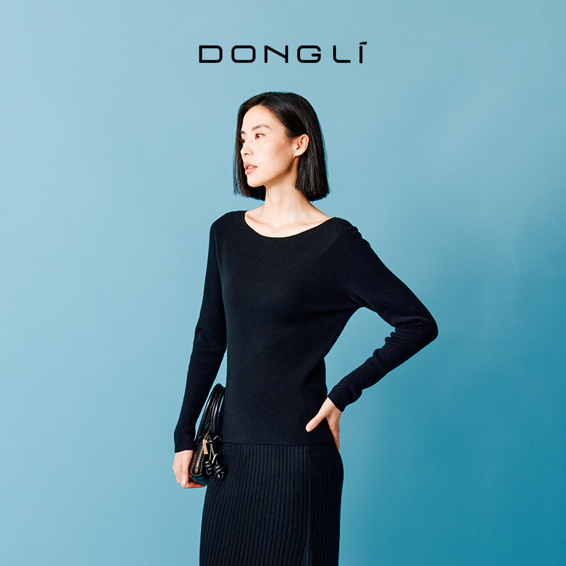 东黎小山羊绒 2025新款女士修身显瘦一字领套衫长袖针织衫4960,淘宝优惠券,粉丝福利购,淘宝优惠卷