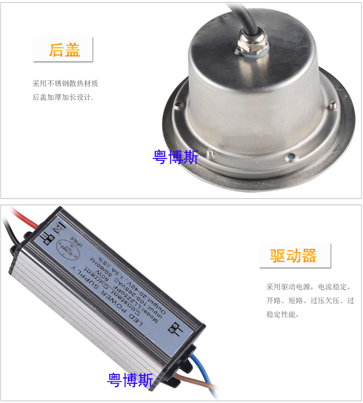 LED水底灯水下地埋灯游泳池灯七彩防水12V/24V不锈钢嵌入式地灯 - 图2