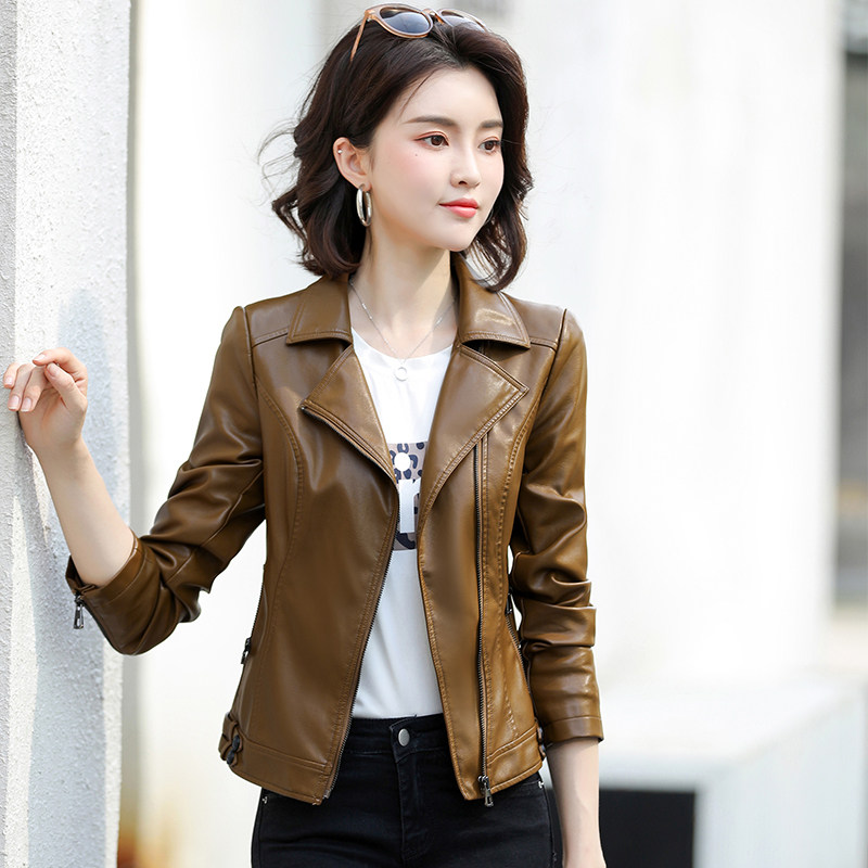 海宁真皮皮衣外套女短款秋季新款韩版修身显瘦绵羊皮小个子皮夹克,淘宝优惠券,粉丝福利购,淘宝优惠卷