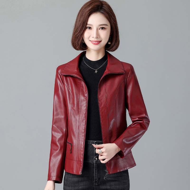 海宁真皮皮衣女2025秋季新款短款绵羊皮夹克修身显瘦时尚百搭外套 - 图1