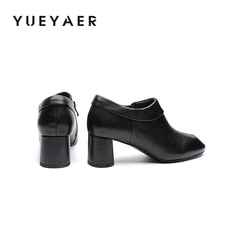 月芽儿2025新款复古风圆头粗跟深口单鞋女高跟鞋一脚蹬通勤工作鞋,淘宝优惠券,粉丝福利购,淘宝优惠卷