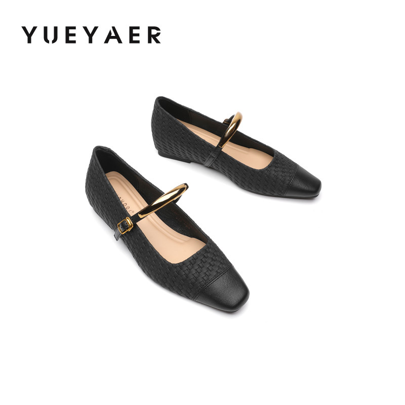 月芽儿一字扣带玛丽珍鞋女软底方头浅口单鞋新款内增高气质平底鞋,淘宝优惠券,粉丝福利购,淘宝优惠卷