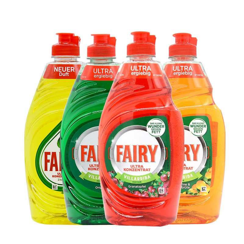 欧洲进口Fairy浓缩洗洁精洗碗液可食洗果蔬奶瓶婴儿餐具450ml*3瓶 - 图1