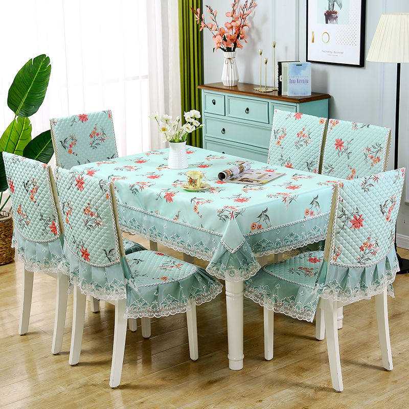 餐椅垫桌布套装简约现代椅垫椅套家用长方形茶几布艺通用椅子坐垫