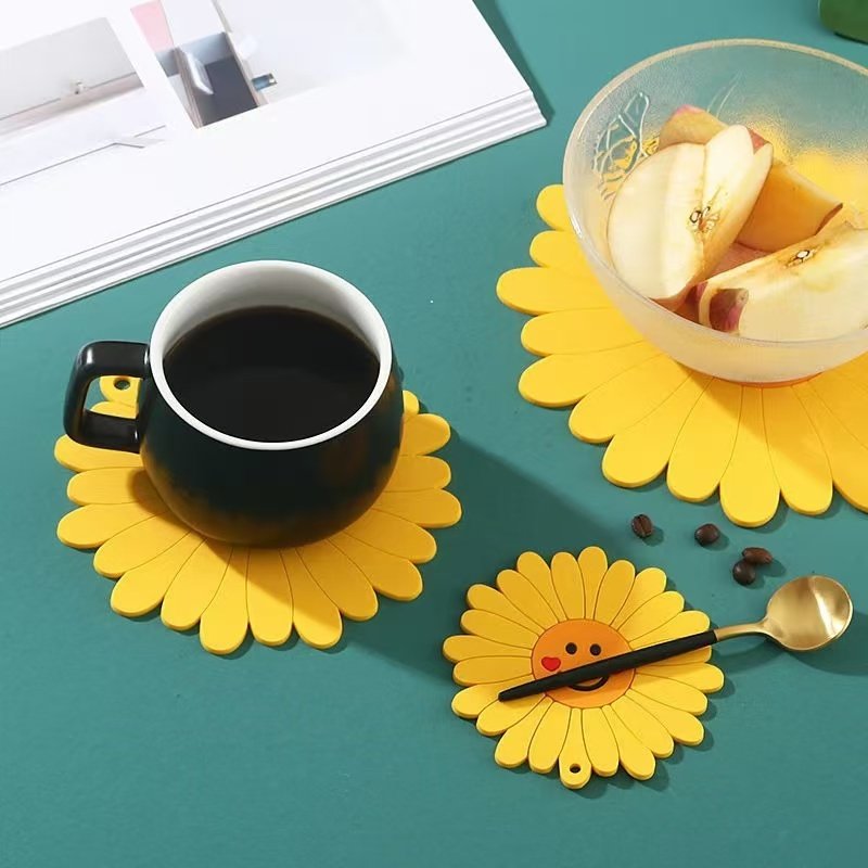 向日葵隔热垫硅胶杯垫家用耐高温餐桌防烫碗垫创意收纳隔热垫子,淘宝优惠券,粉丝福利购,淘宝优惠卷