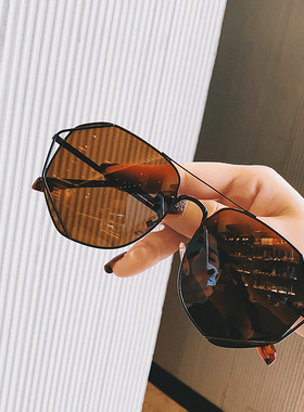 网红防ins街拍镂空太阳镜大脸