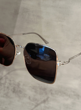 韩版高级感ins防晒墨镜女款方框显脸小开车防紫外线旅游太阳镜男