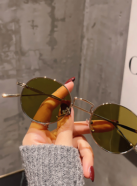 日系小框金属圆形墨镜