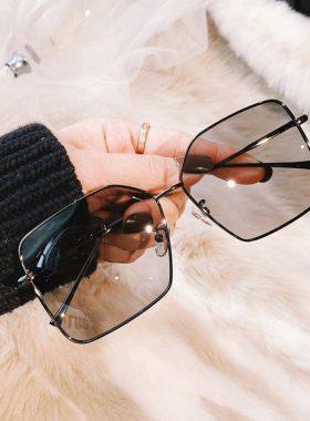 潮网红大浅色圆脸偏光夜视太阳镜