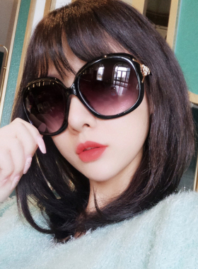 韩版超大框大圆脸优雅女太阳眼镜