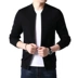 Áo len nam Hengyuanxiang dây kéo mỏng cardigan mùa thu và mùa đông cổ áo cổ áo trung niên kinh doanh áo len dệt kim nam - Cardigan