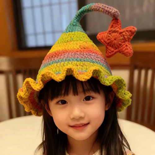 小红书同款精灵帽手工编织diy材料包自制毛线钩针帽子送闺蜜女友 - 图1