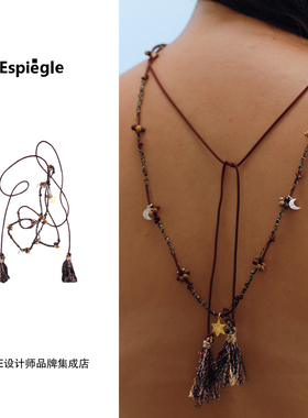 Dare买手店 espiegle 星月流苏绳编织超长项链女轻奢高级感首饰