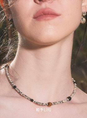 Dare买手店 粒予LIYU 探索项链天然石串珠虎眼石黑玛瑙原创首饰女