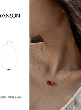 小众设计感天然石细丝项链