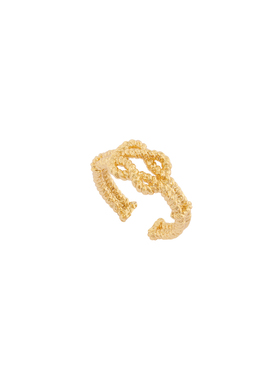 Dare买手店 A ray of sunlight绳结编织开口戒指金色复古欧美首饰