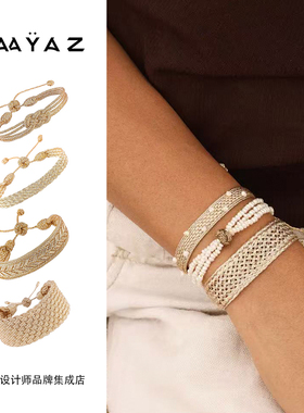 金色合集 MAAYAZ摩洛哥编织手链原创小众sfifa金银线可调节手绳女