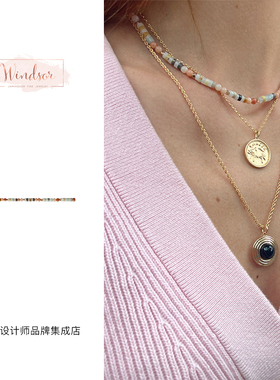 lhwindsor沙丘项链串珠锁骨链