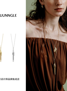 Dare买手店 JUUNNGLE LAB 秘境金穗流芒项链长款流苏小众复古首饰