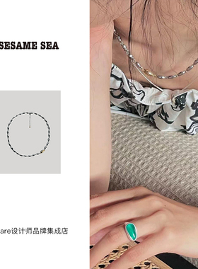 sesamesea种子项链小众锁骨链