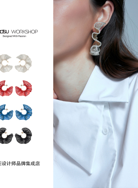 Dare买手店beadsu workshop【植物志】木耳边C形耳环原创耳饰度假