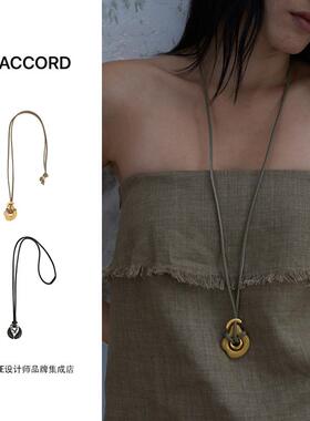 daccord几何圆环吊坠项链