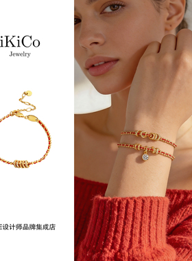 Dare买手店 ikico 小确幸编织红绳手链红色复古新年马年好运叠戴