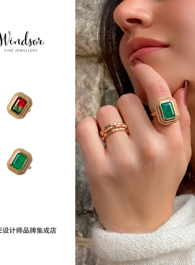 LHwindsor温莎 西瓜戒指金色欧美复古原创设计高级精致首饰度假女