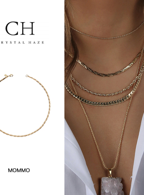 crystalhaze蛇骨项链锁骨链
